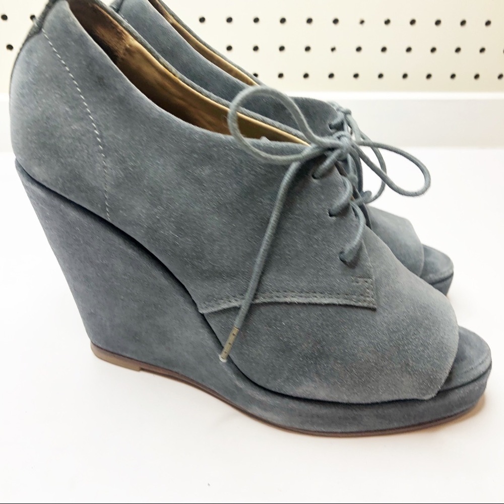 Rag & Bone | Suede Sahara Open Toe Wedges - image 5